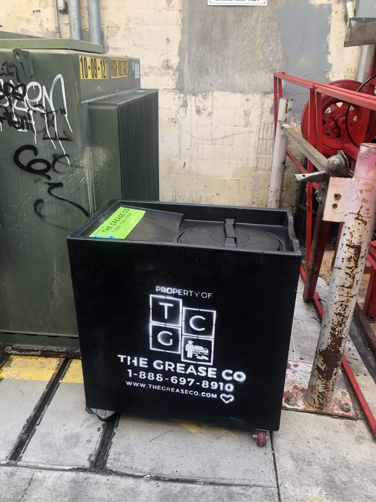 grease trap installed in commercial kitchen in Los Angeles showing grease containment system