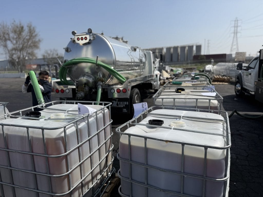 Waste cooking oil collection service in Los Angeles removing grease from commercial kitchen safely